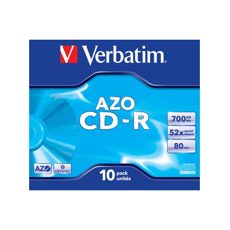Verbatim AZO Crystal - 10 x CD-R - 700 MB 52x - jewel case - 1