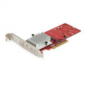 StarTech.com Dual M.2 PCIe SSD Adapter Card, x8  /  x16 Dual NVMe or AHCI M.2 SSD to PCI Express 3.0, M.2 NGFF PCIe (M-Key) Compatible, Vented, Supports 2242, 2260, 2280, JBOD, Mac & PC - Full / Low-Profile Brackets (PEX8M2E2) - Interface adapter - M.2 - Expansion Slot to M.2 - M.2 Card - low profile - PCIe 3.0 x8 - red - TAA Compliant