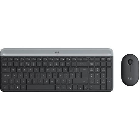 Logitech Slim Wireless Combo MK470 - Keyboard and mouse set - wireless - 2.4 GHz - US International - graphite - 5