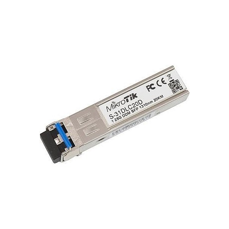 MikroTik S-31DLC20D - SFP (mini-GBIC) transceiver module - SFP (mini-GBIC) / LC single-mode - up to 20 km - 1310 nm - 3