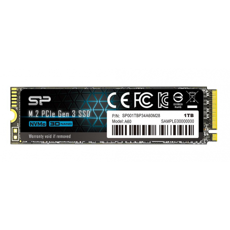 SILICON POWER P34A60 - SSD - 1 TB - internal - M.2 2280 - PCIe 3.0 x4 (NVMe) - 2