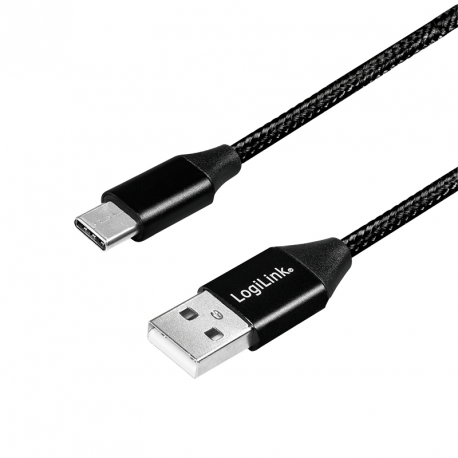 LogiLink - USB cable - USB-C (M) to USB (M) - USB 2.0 - 5 V - 3 A - 1 m - black - 6