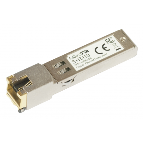 MikroTik S+RJ10 - SFP+ transceiver module - 10 GigE, 5 GigE, 2.5 GigE - 10Base-T, 100Base-TX, 1000Base-T, 10GBase-T, 2.5GBase-T, 5GBase-T / RJ-45 - up to 200 m - 2