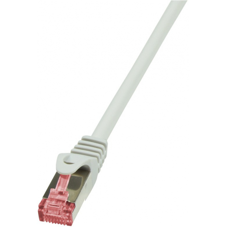 LogiLink PrimeLine - Patch cable - RJ-45 (M) to RJ-45 (M) - 0.25 m - SFTP, PiMF - CAT 6 - halogen-free, snagless - white - 1