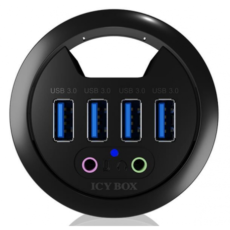 ICY BOX IB-HUB1403A - Hub - 4 x SuperSpeed USB 3.0 - flush-mountable - 4