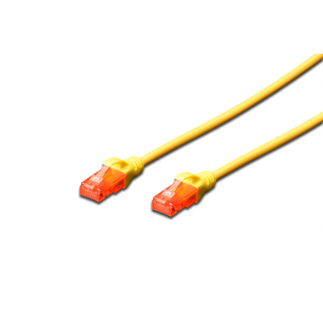 DIGITUS Professional - Patch cable - RJ-45 (M) to RJ-45 (M) - 3 m - UTP - CAT 6e - booted, snagless - yellow - 1