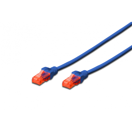 DIGITUS Professional - Patch cable - RJ-45 (M) to RJ-45 (M) - 2 m - UTP - CAT 6e - booted, snagless - blue - 2