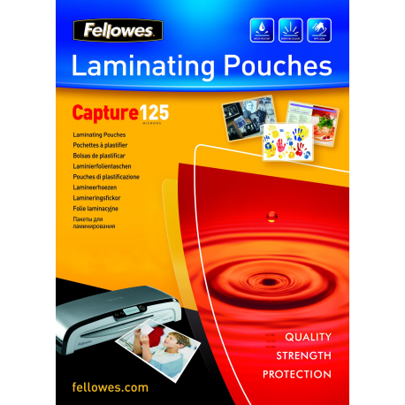 Fellowes Laminating Pouches Capture 125 micron - 111 x 154 mm lamination pouches - 1