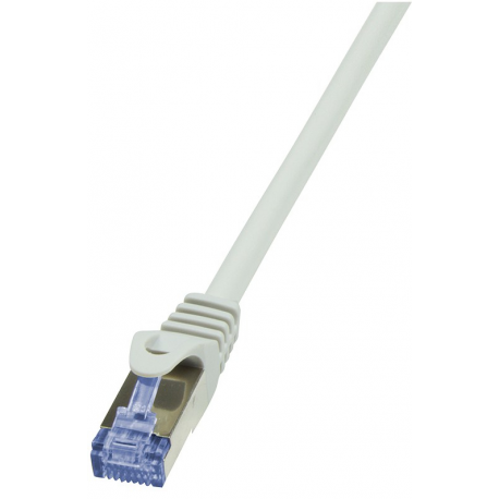 LogiLink PrimeLine - Patch cable - RJ-45 (M) to RJ-45 (M) - 50 cm - SFTP, PiMF - CAT 6a - halogen-free, molded, snagless - grey - 1