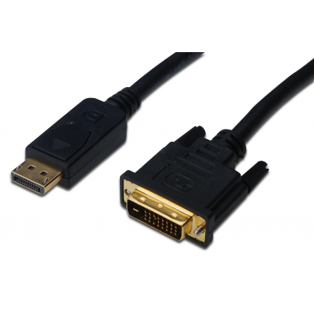 DIGITUS - DisplayPort cable - dual link - DisplayPort (M) to DVI-D (M) - 2 m - molded, thumbscrews - black - 2