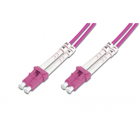 DIGITUS - Patch cable - LC multi-mode (M) to LC multi-mode (M) - 5 m - fibre optic - duplex - 50  /  125 micron - OM4 - halogen-free - aqua - 1