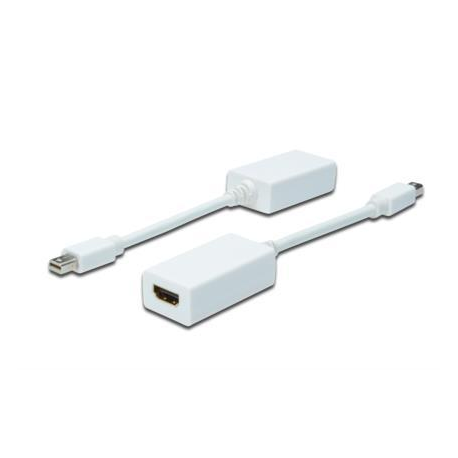 ASSMANN - HDMI adapter - Mini DisplayPort male to HDMI female - 15 cm - double shielded - white - 1