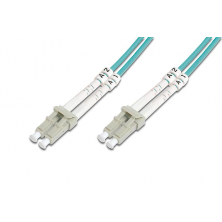 DIGITUS - Patch cable - LC multi-mode (M) to LC multi-mode (M) - 2 m - fibre optic - duplex - 50 / 125 micron - OM4 - halogen-free - purple, RAL 4003 - 1