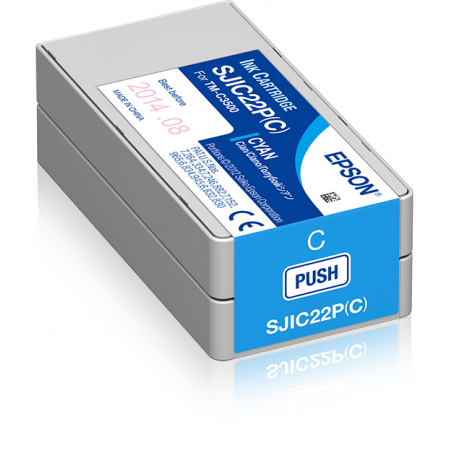 Epson SJIC22P(C) - Cyan - original - ink cartridge - for TM C3500 - 2