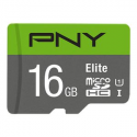 PNY Elite - Flash memory card (microSDHC to SD adapter included) - 16 GB - UHS-I U1 / Class10 - microSDHC UHS-I
