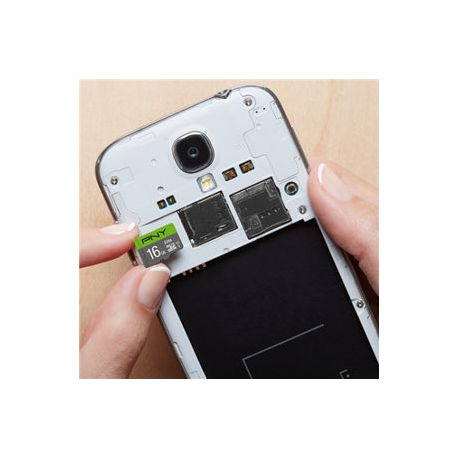 PNY Elite - Flash memory card (microSDHC to SD adapter included) - 16 GB - UHS-I U1 / Class10 - microSDHC UHS-I - 2