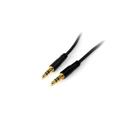 StarTech.com 3.5mm Audio Cable - 10 ft - Slim - M / M - AUX Cable - Male to Male Audio Cable - AUX Cord - Headphone Cable - Auxiliary Cable (MU10MMS) - Audio cable - stereo mini jack male to stereo mini jack male - 3 m - black - for P / N: HD202A, KITBXDOCKPNA, MOD4AVHD, MOD4AVHDBT, MOD4DOCKACPD, RKCOND17HD, SV231DPU34K - 0