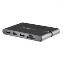 StarTech.com USB C Multiport Adapter, USB Type-C Mini Dock with HDMI 4K or 1080p VGA Video, 100W PD Passthrough, 3x USB 3.0, Gigabit Ethernet, SD & MicroSD Card Reader, USB 3.0 Adapter - USB C HDMI Travel Dock (DKT30CHVSCPD) - Docking station - USB-C - VGA, HDMI - GigE