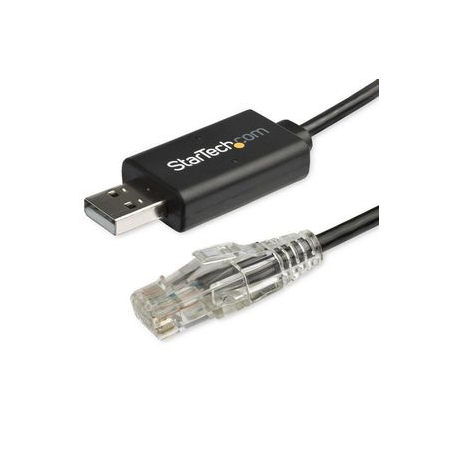 StarTech.com 6 ft (1.8 m) Cisco USB Console Cable - USB to RJ45 Rollover Cable - 460Kbps - Windows, Mac and Linux Compatible - M/M (ICUSBROLLOVR) - Serial cable - USB (M) to RJ-45 (M) - 1.8 m - USB 2.0 - black - 0