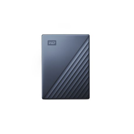 WD My Passport Ultra WDBFTM0050BBL - Hard drive - encrypted - 5 TB - external (portable) - USB 3.1 (USB-C connector) - 256-bit AES - blue - 0