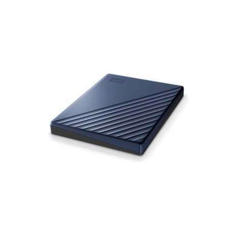 WD My Passport Ultra WDBFTM0050BBL - Hard drive - encrypted - 5 TB - external (portable) - USB 3.1 (USB-C connector) - 256-bit AES - blue - 3