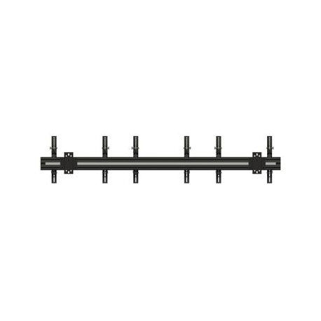 Multibrackets M Wallmount Pro MBW3U - Mounting kit (2 wall plates, 4 rails, 6 tilt arms) - for 3 LCD displays - aluminium, steel - black - screen size: 40"-65" - wall-mountable - 3
