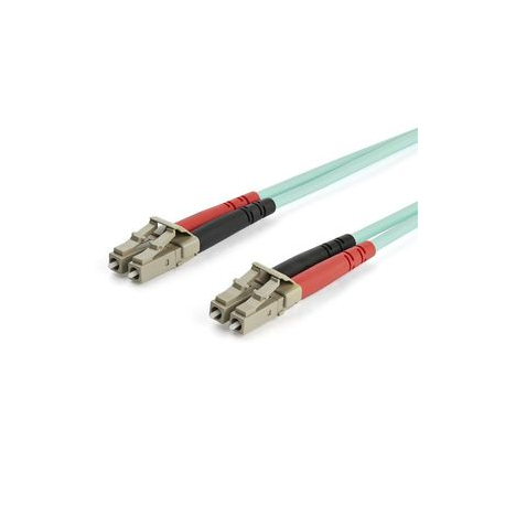 StarTech.com 7m OM3 LC to LC Multimode Duplex Fiber Optic Patch Cable - Aqua - 50 / 125 - LSZH Fiber Optic Cable - 10Gb (A50FBLCLC7) - Patch cable - LC multi-mode (M) to LC multi-mode (M) - 7 m - fibre optic - duplex - 50 / 125 micron - OM3 - halogen-free - aqua - 0