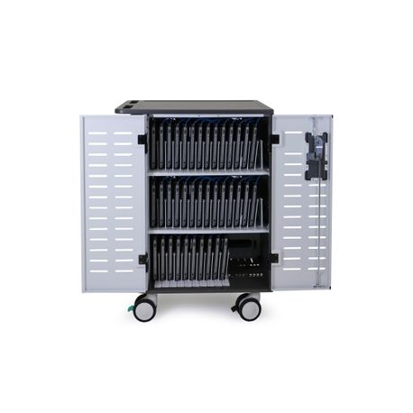 Ergotron Zip40 - Cart charge and management - for 40 tablets / notebooks - lockable - steel - grey, white - screen size: up to 15.6" - 2