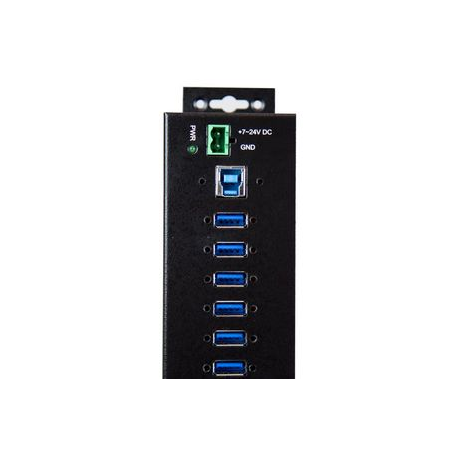 StarTech.com 10 Port USB Hub with Power Adapter, Surge Protection, Metal Industrial USB 3.0 Data Transfer Hub, Din Rail, Wall or Desk Mountable, High Speed USB 3.1/ USB 3.2 Gen 1 5Gbps Hub - Windows/macOS/Linux (HB30A10AME) - Hub - 10 x USB 3.2 Gen 1 - DIN rail mountable, wall-mountable - TAA Compliant - for P/N: ITB20D3250 - 2