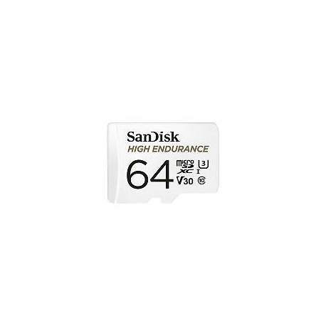 SanDisk Max Endurance - Flash memory card (microSDXC to SD adapter included) - 64 GB - Video Class V30 / UHS-I U3 / Class10 - microSDXC UHS-I - 1