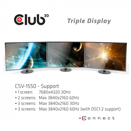 Club 3D - Docking station - USB-C 3.2 Gen 1 - DP - 15