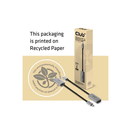 Club 3D CAC-1567 - DisplayPort adapter - USB-C (M) to DisplayPort (F) - DisplayPort 1.4 - 22 cm - active, 8K support - 4