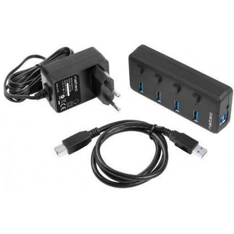 Natec MANTIS 2 - Hub - 4 x SuperSpeed USB 3.0 - desktop - 6