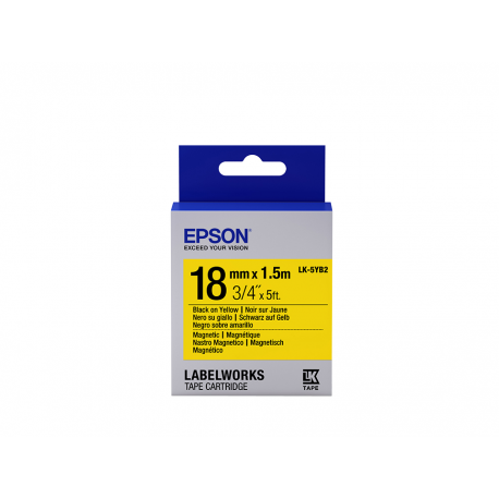 Epson LabelWorks LK-5YB2 - Black on white - Roll (1.8 cm x 1.5 m) 1 roll(s) magnetic labels - for LabelWorks LW-K400, LW-K400VP, LW-Z700FK - 4