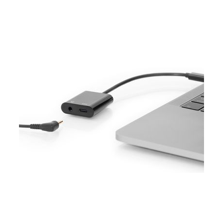 DIGITUS - USB-C to headphone jack adapter - USB-C male to stereo mini jack, USB-C female - 20 cm - black - 4
