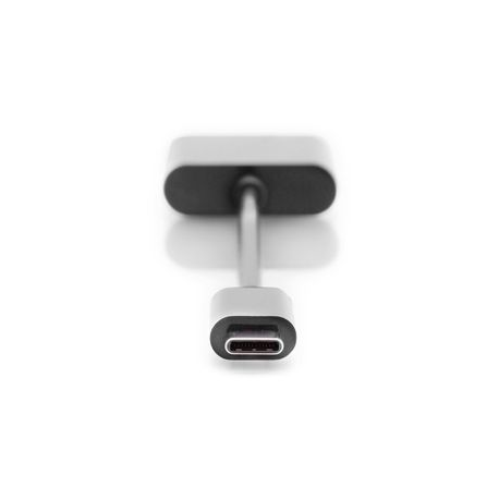 DIGITUS - USB-C to headphone jack adapter - USB-C male to stereo mini jack, USB-C female - 20 cm - black - 7