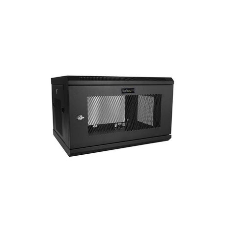 StarTech.com 2 Post 6U 19" Wall Mount Network Cabinet, 15" Deep Locking IT Switch Depth Enclosure, Vented Computer / Electronics Equipment Data Rack with Shelf & Hook & Loop Tape / Assembled - 19 Inch Wall Cabinet (RK616WALM) - Rack enclosure cabinet - wall mountable - black - 6U - 7