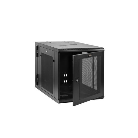 StarTech.com 12U 19" Wall Mount Network Cabinet, 4 Post 24" Deep Hinged Server Room Data Cabinet- Locking Computer Equipment Enclosure with Shelf, Flexible Vented IT Rack, Pre-Assembled - 12U Vented Cabinet (RK1232WALHM) - Rack enclosure cabinet - wall mountable - black - 12U - 1