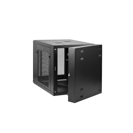 StarTech.com 12U 19" Wall Mount Network Cabinet, 4 Post 24" Deep Hinged Server Room Data Cabinet- Locking Computer Equipment Enclosure with Shelf, Flexible Vented IT Rack, Pre-Assembled - 12U Vented Cabinet (RK1232WALHM) - Rack enclosure cabinet - wall mountable - black - 12U - 3