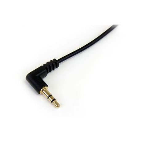 StarTech.com 6 ft Slim 3.5mm to Right Angle Stereo Audio Cable - M / M (MU6MMSRA) - Audio cable - stereo mini jack male to stereo mini jack male - 1.8 m - black - right-angled connector - for P / N: SV231DVGAU2A, SV431DVGAU2A - 1