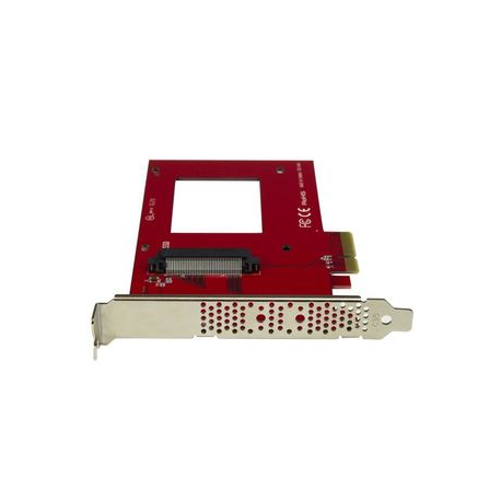 StarTech.com U.2 to PCIe Adapter for 2.5" U.2 NVMe SSD - SFF-8639 - x4 PCI Express 3.0 - Interface adapter - 2.5" - Ultra M.2 Card - PCIe 3.0 x4 - red - for P / N: BNDTB10GI, BNDTB210GSFP, BNDTB310GNDP, BNDTB410GSFP, BNDTB4M2E1, BNDTBUSB3142 - 3