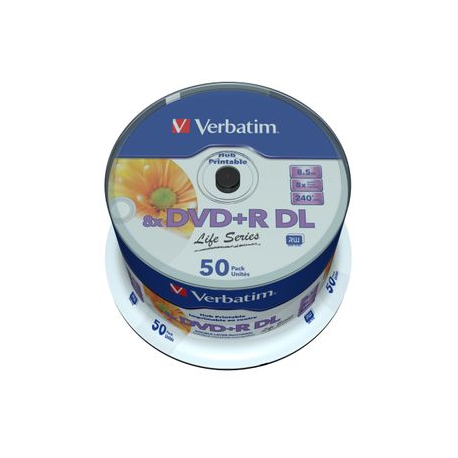 Verbatim - 50 x DVD+R DL - 8.5 GB (240min) 8x - printable surface - spindle - 1
