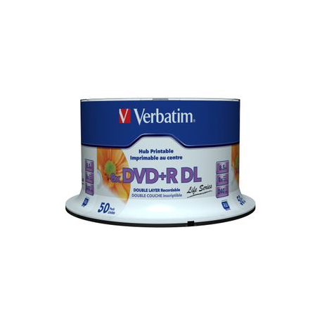 Verbatim - 50 x DVD+R DL - 8.5 GB (240min) 8x - printable surface - spindle - 2