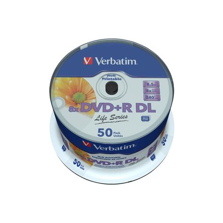 Verbatim - 50 x DVD+R DL - 8.5 GB (240min) 8x - printable surface - spindle - 3
