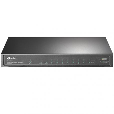 TP-Link TL-SG1210P - Switch - unmanaged - 8 x 10/100/1000 (PoE+) + 1 x 10/100/1000 (uplink) + 1 x Gigabit SFP (uplink) - desktop - PoE+ (63 W) - 0