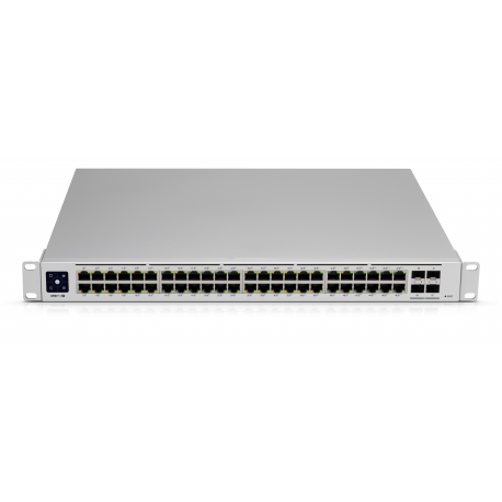 Ubiquiti UniFi Switch USW-PRO-48-POE - Switch - Managed - 48 x 10 / 100 / 1000 (40 PoE+, 8 PoE++) + 4 x 10Gb Ethernet SFP+ - rack-mountable - PoE++ (600 W) - AC 120 / 230 V  /  DC 11.5 / 52 V - 3