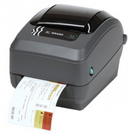 Zebra GX Series GX430t - Label printer - direct thermal / thermal transfer - Roll (10.8cm) - 300 dpi - up to 102 mm / sec - USB, LAN, serial - peeler - 5