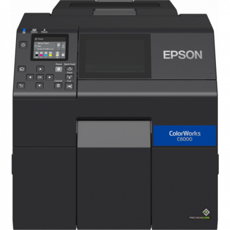 Epson ColorWorks CW-C6500Ae - Label printer - colour - ink-jet - Roll (21.59 cm) - 1200 x 1200 dpi - up to 85 mm / sec (mono) / up to 85 mm / sec (colour) - USB 2.0, LAN, USB 2.0 host - cutter - 2