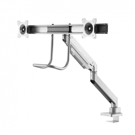 Neomounts by Newstar Select NM-D775DX - Mounting kit - for 2 LCD displays (full-motion) - silver - screen size: 10"-32" - clamp mountable, grommet, desk-mountable - 8