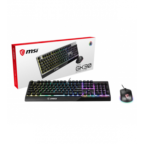 MSI Vigor GK30 combo - Keyboard and mouse set - backlit - USB - white - 5